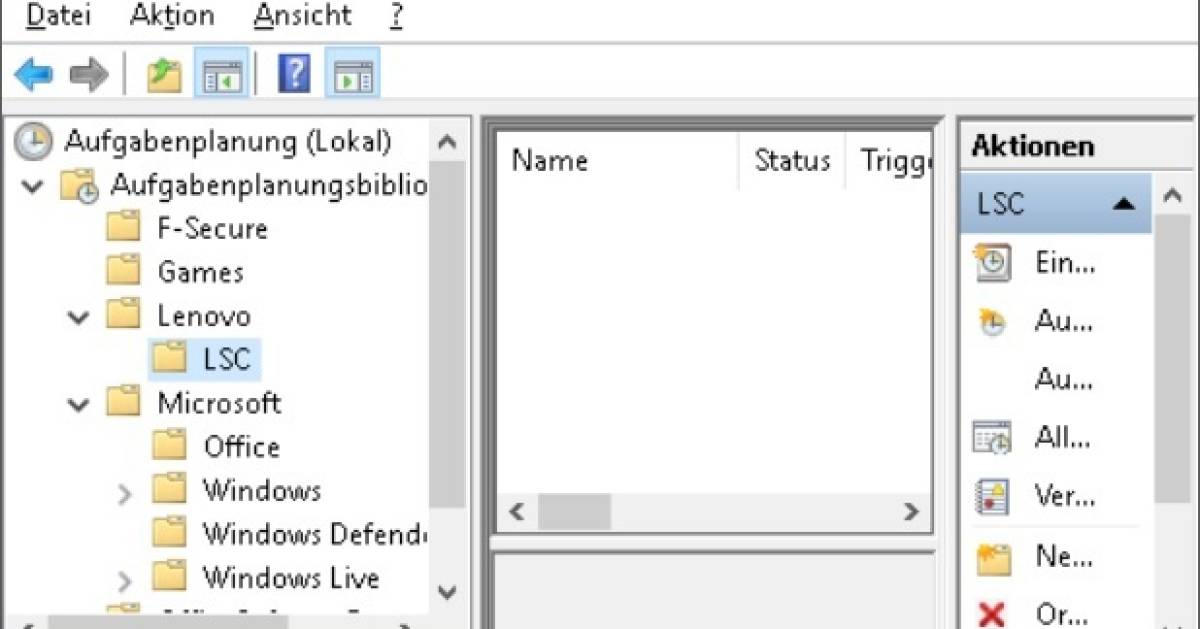 Windows Leeren Ordner in Aufgabenplanung löschen pctipp.ch