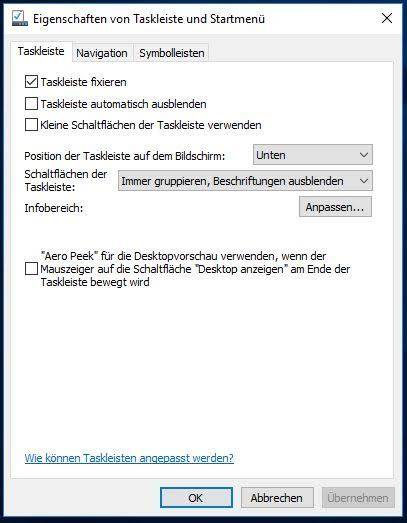 Gruppierte Icons (oben), nicht gruppierte Icons (unten)