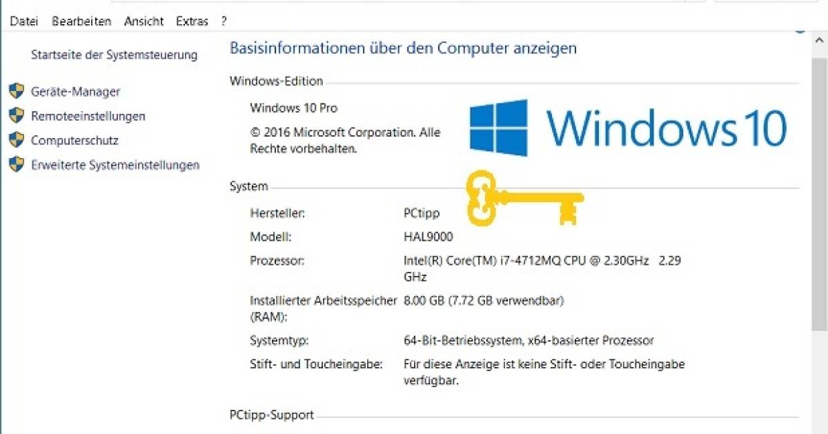 Windows 8 bis 10: Aktivierungsschlüssel sichern - pctipp.ch