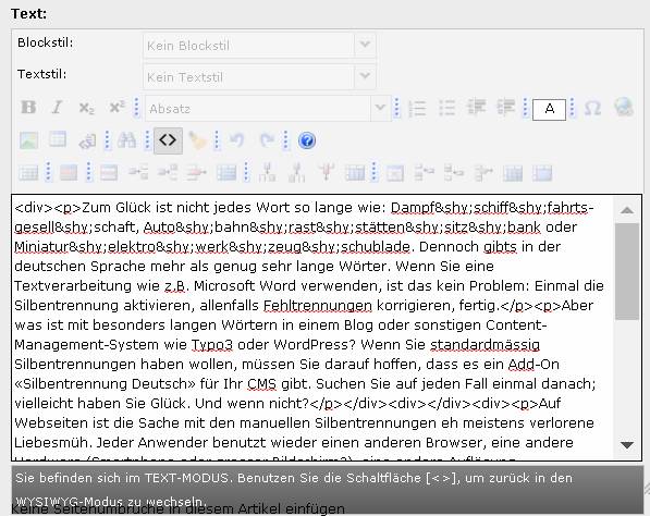 Webseiten Wie Kann Ich Lange Worter Bei Bedarf Trennen Pctipp Ch