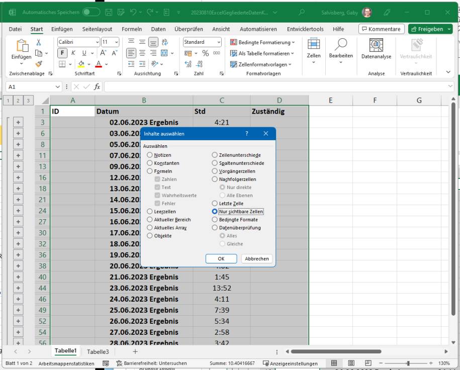 Excel nur eingeblendete Daten kopieren und einfügen pctipp.ch