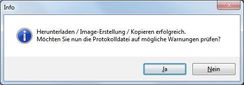 Fertig, wer mag, inspiziert noch das Logfile