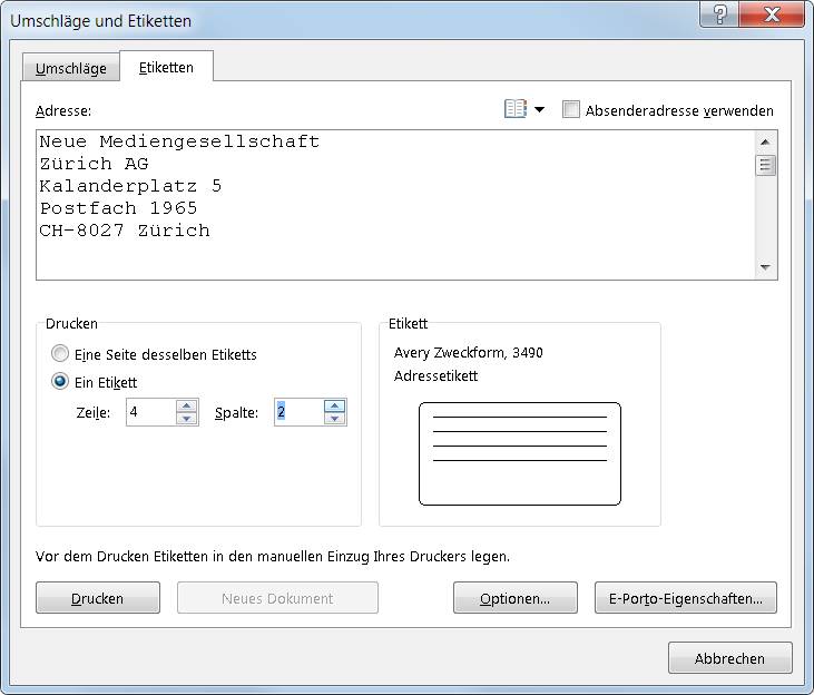 Zweckform Etiketten Vorlage Excel