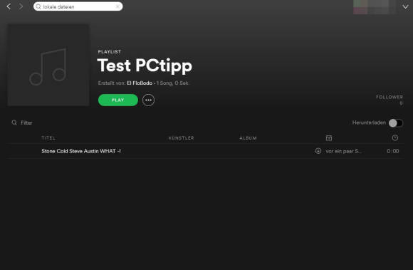 Screenshot aus der Spotify-Desktop-App