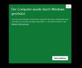 Dialogbox, wenn Windows SmartScreen eine Datei blockiert