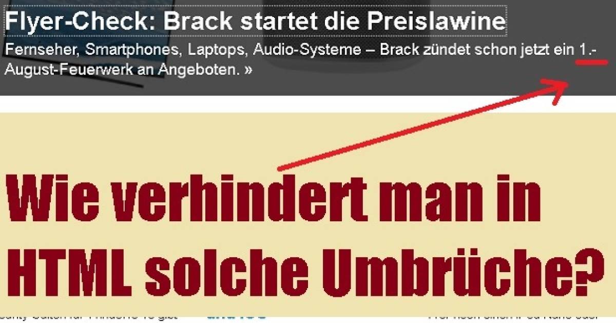 HTML Zeilenumbruch bei Bindestrich verhindern pctipp.ch