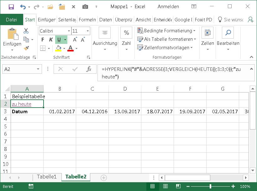 Excel Springe In Spalte Mit Aktuellem Datum Pctipp Ch