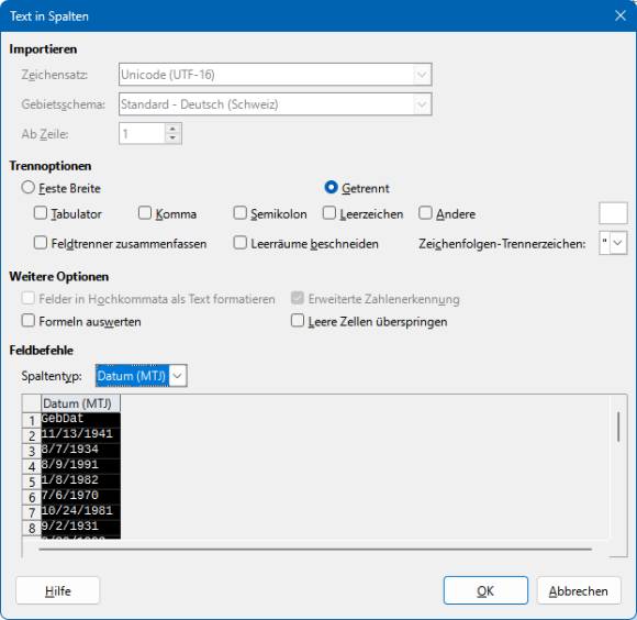 Der Textkonvertierer in LibreOffice Calc