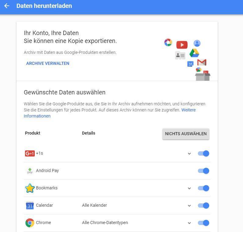 Google Drive So Konnen Sie Alle Inhalte Herunterladen Pctipp Ch