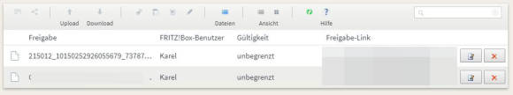 Screenshot freigegebene Ordner