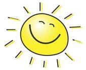 Symbolbild einer gezeichneten lachenden Sonne