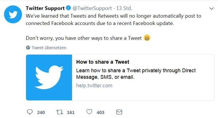 tetraëder ritme Persoonlijk Kein automatisches Cross-Posting von Tweets mehr - pctipp.ch
