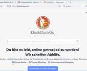 Screenshot der DuckDuckGo-Webseite