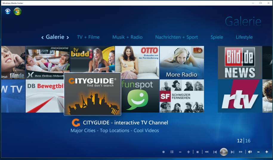 Media Center Windows 10