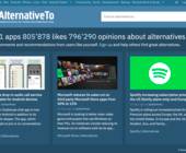 Screenshot der Alternative-To-Webseite