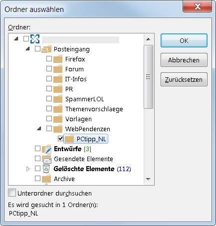 Da ist er ja, der vermisste Ordner