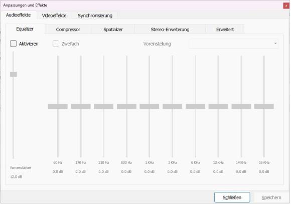 Screenshot der Audio-Effekte