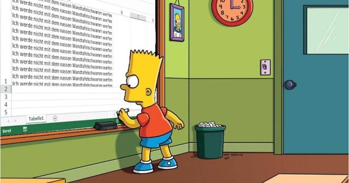 Excel: Bart Simpsons Lieblingsfunktion - pctipp.ch