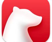 Bear-Logo (weisse Bären-Silhouette auf rotem Grund)