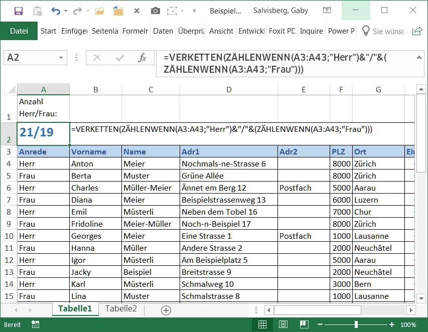 Excel Zwei Zahlen in einer Zelle angeben pctipp.ch