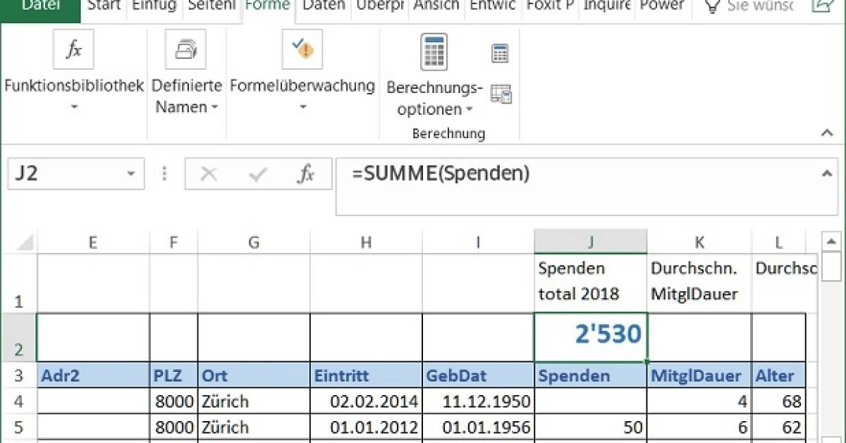 Excel Ganze Spalte ohne oberste Zellen referenzieren pctipp.ch