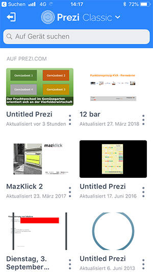 Via App zeigt Prezi die Präsentationen auf mobilen Geräten