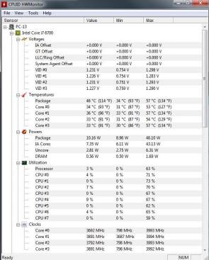 Screenshot HWMonitor