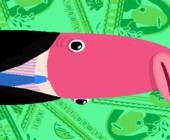 Die Lachs-Spielfigur aus dem Corporate Salmon