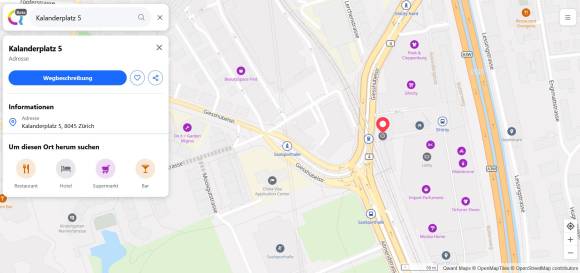 Qwant Maps auf dem Desktop