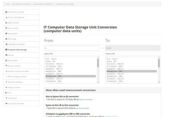 Screenshot von Unit-Conversion