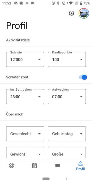 Google Fit Profil