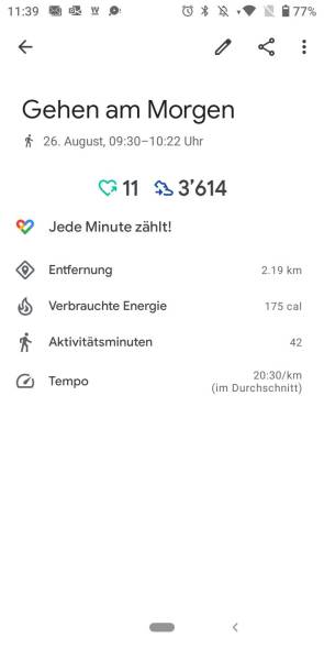 Google Fit Aktivität