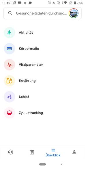 App-Übersicht