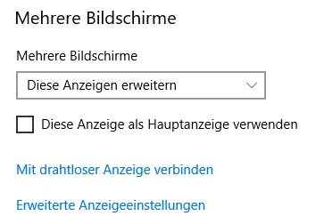Bild 5: Teilen Sie Windows mit, wie es mit
den beiden Bildschirmen umgehen soll