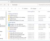 Der Explorer zeigt den Downloads-Ordner nach Zeitspanne gruppiert