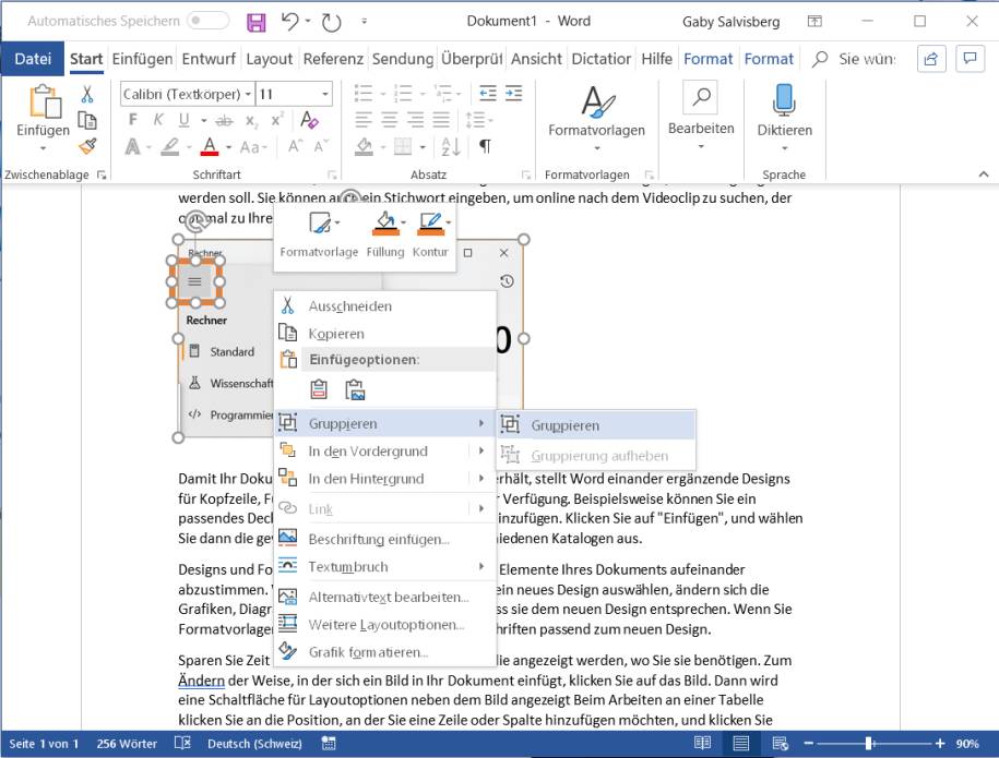 Word und LibreOffice Writer: Bild mit Rahmen, Pfeil oder Linie gruppieren - pctipp.ch