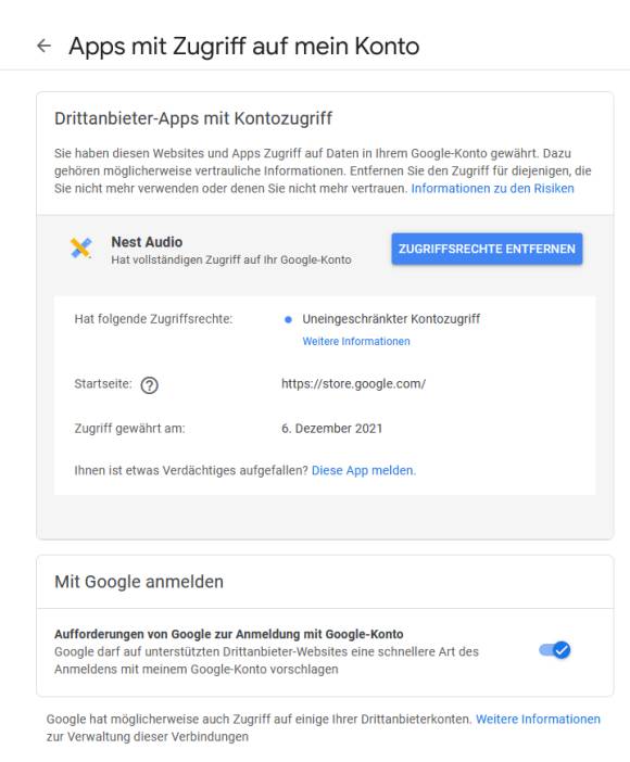 Die App-Berechtigungen im Google-Konto