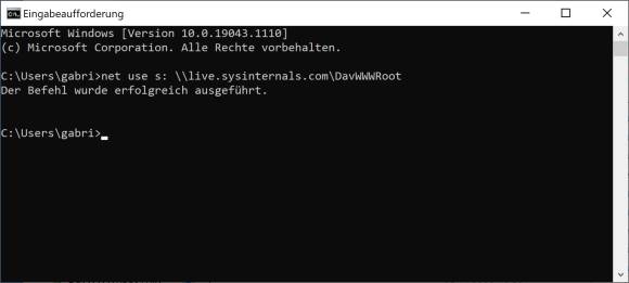 Screenshot Eingabeaufforderung