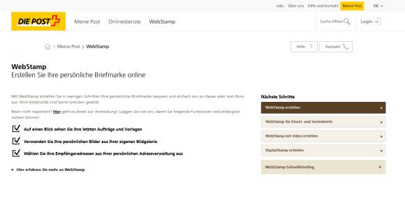 Webstamp der Post