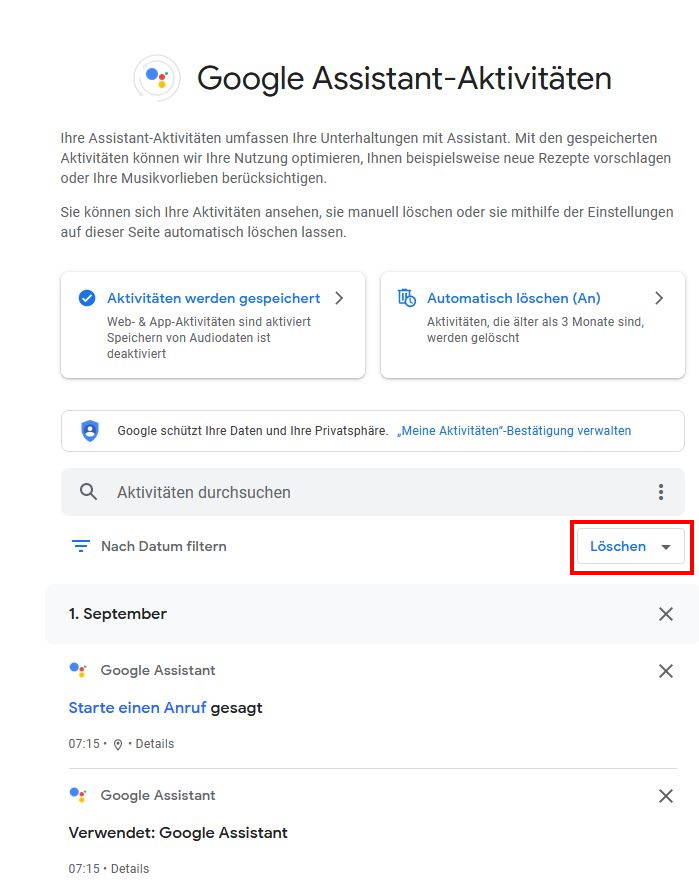 Google Assistant: gespeicherte Aktivitäten überprüfen und allenfalls löschen - pctipp.ch