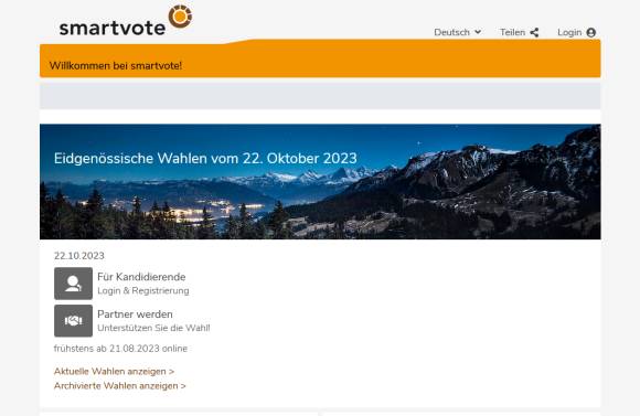 Webseite Smartvote