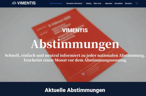 Webseite Vimentis