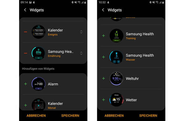 galaxy watch widget order