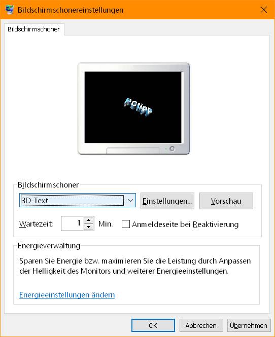 Windows 10: Bildschirmschoner einrichten - pctipp.ch