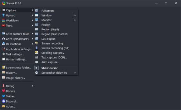 Screenshot ShareX 13.6.1