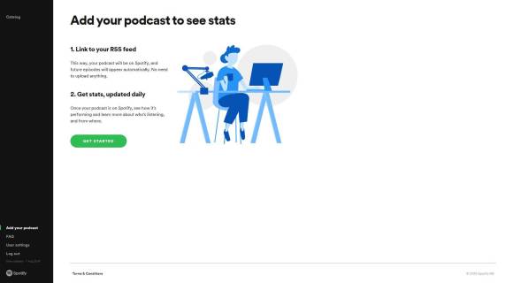 Screenshot des Vorgangs, um bei Spotify einen Podcast hinzuzufügen