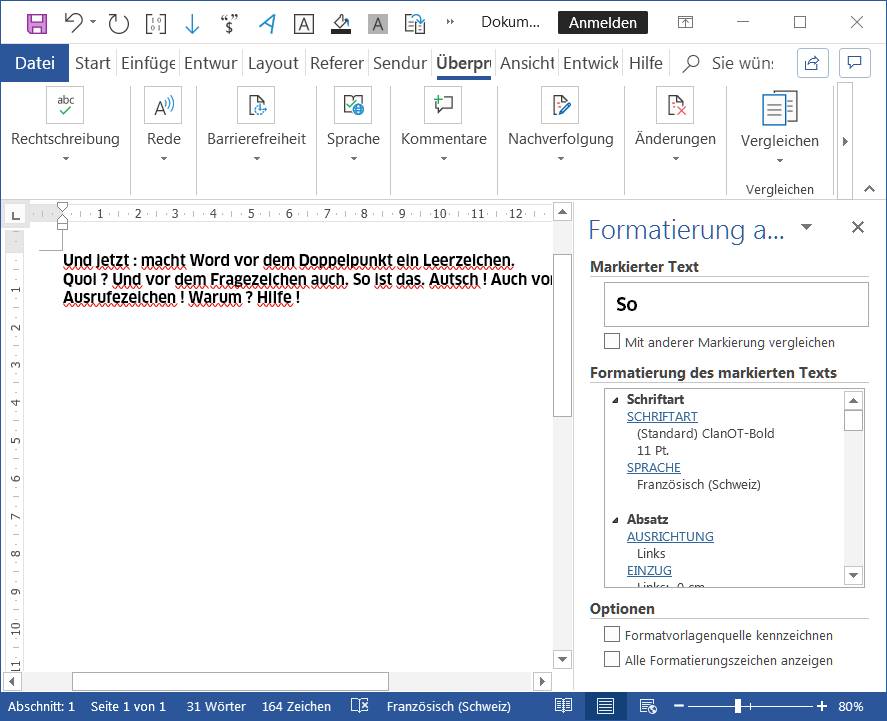Word Outlook Macht Leerzeichen Vor Doppelpunkt Pctipp Ch