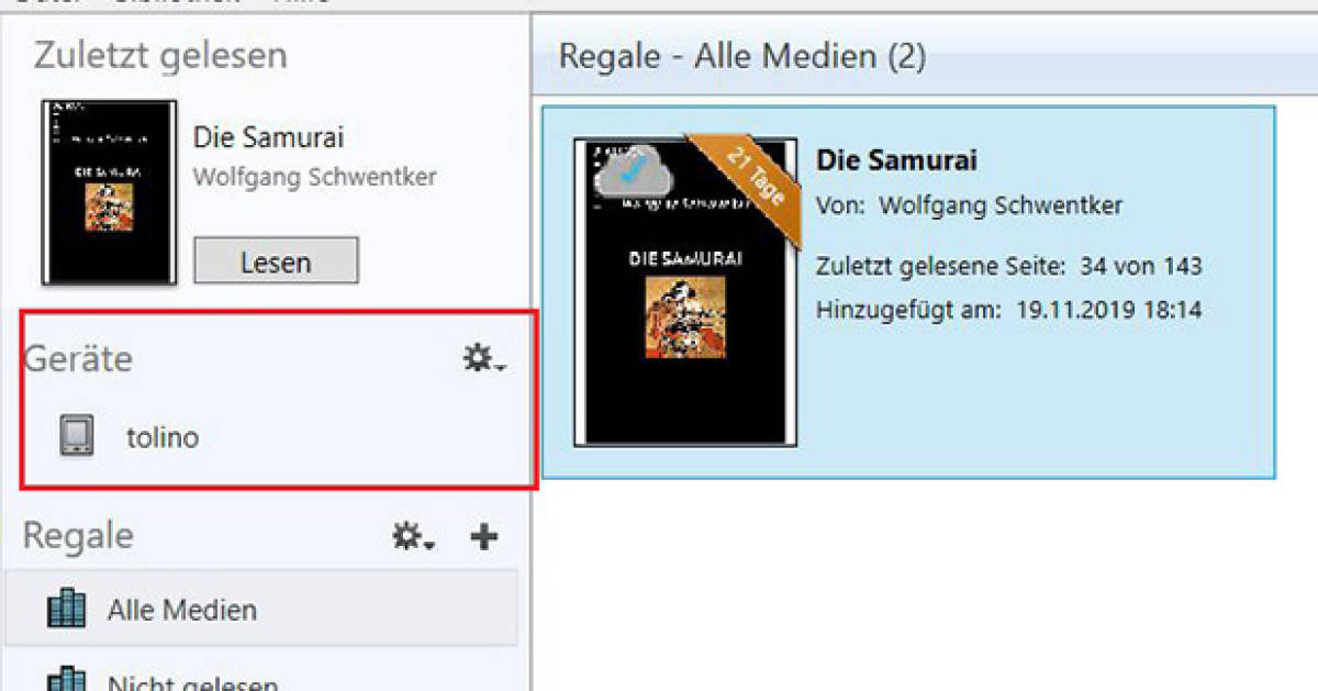 So übertragen Sie ein Onleihe-E-Book vom PC auf den E-Book ...