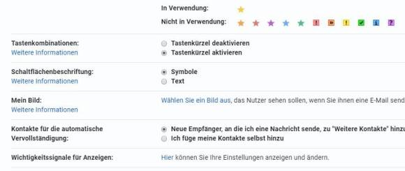 Screenshot der Einstellung zu Aktivieren von Tastenkürzeln