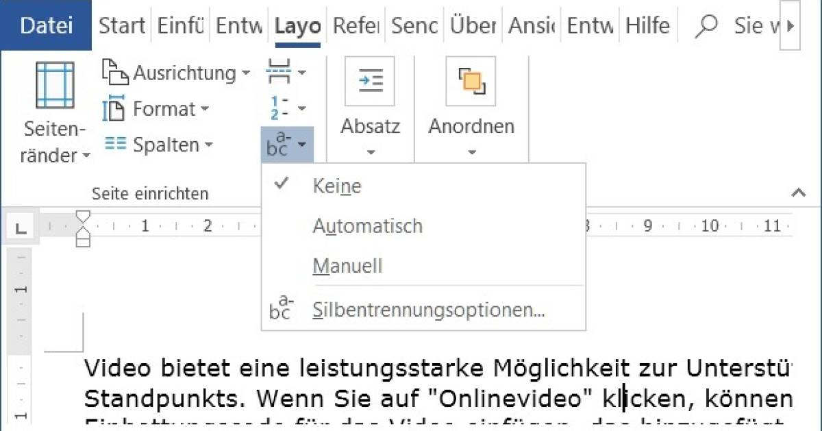 Word: Silbentrennung trennt nicht richtig - pctipp.ch